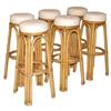 Image 1 : Set of 6 Rattan Bar Stools (midcentury modern) #1632127