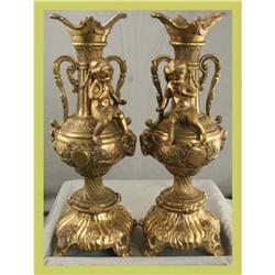 French Rococo Candlesticks Children Brass #1632468