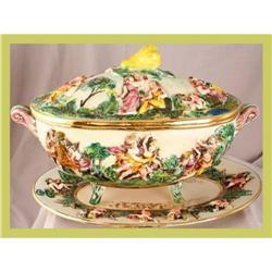 Italian Capo Di Monte Soup Tureen Hand-Painted #1632469