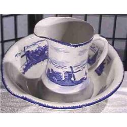 Blue and WhiteBowl and PitcherEnglish Porcelain#1632685