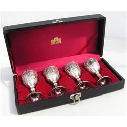4 Mini-Chalices English Silverplate #1632726