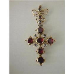 Antique Jeweled CROSS Flemish -19th C. #1632729