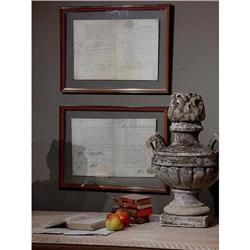 Pair- Antique French handwritten documents 18C.#1632733