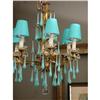 Image 1 : Vintage TURQUOISE teardrop Chandelier #1632744