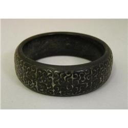 Chinese Ru-Yi Black Jade Stone Bangle  #1632788