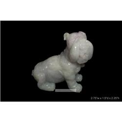 Elegant White Jade Bull Dog Statue #1632789