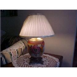Lamp, table, victorian  iron base, embossed  #1632794