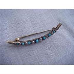 Crescent Brooch Lustrous Pearls Turq #1632798