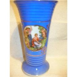 HAND PAINTED JAPANESE SCENIC PORCELAIN VASE #1632853