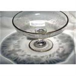 Glass Floral Engraved Compote Set #1643266