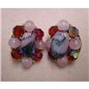 Image 1 : CLIP-ON CORO EARRINGS -ART GLASS #1643432