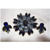 Image 1 : Vintage Austrian Crystal Blue Brooch Set #1643706