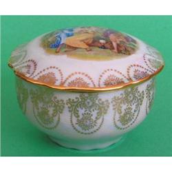 MZ Austria Scenic Lusterware Powder Jar #1643925