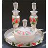Image 1 : NMV Hand Painted Satin Glass Perfume Bottle Set#1643956