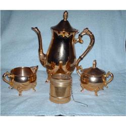 Five Piece Gold  Plated Tea Set #1644007