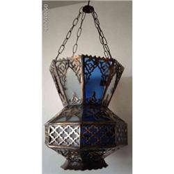 Moorish Egyptian Brass Lantern Chandelier #1644063