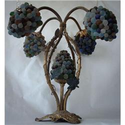 Brass Table Lamp, Mouth Blown Beads #1644090