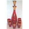 Image 1 : Hand Blown Vienna Red Decanter and Glasses #1644151
