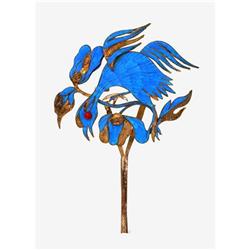 19C Chinese Kingfisher Feather Hair Pin  #1644254