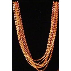 Antique 8-Strand Amber Color Plastic Necklace #1644589