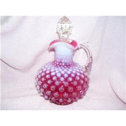 Fenton  Cranberry Hobnail Cruet #1644599