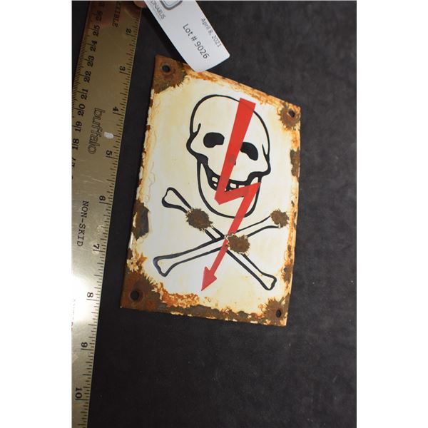 WW2 OCCUPIED POLAND PORCELAIN DANGER SIGN