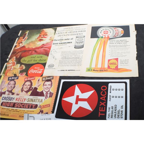 ADVERTISING LOT AND TEXACO DECAL