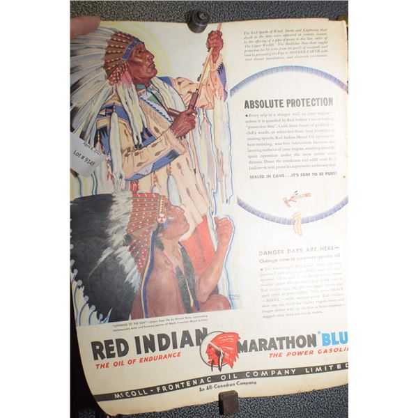 RED INDIAN ADVERTISEMENT #1 ANTIQUE