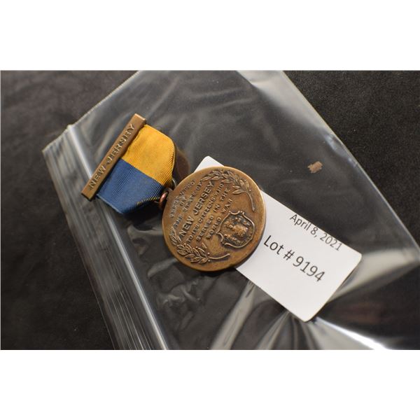 WWI NEW JERSEY MILITARY MEDAL