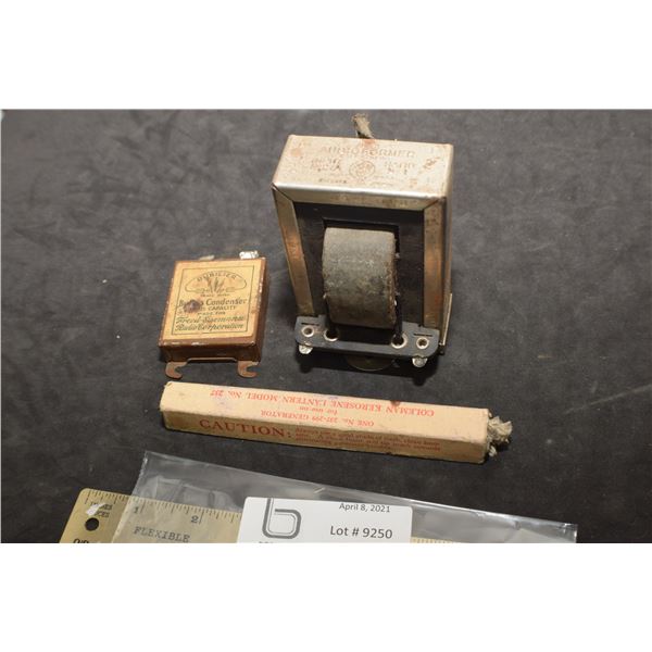 ANTIQUE TUBE RADIO CONDENSER AND TRANSFORMER
