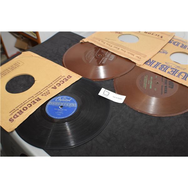 78 RPM RECORDS  - 1 MEL BLANC WOODY WOODPECKER & 2 BROWN RECORDS