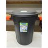 Image 1 : Plastic Garbage Can and Lid: 27" High