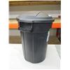 Image 2 : Plastic Garbage Can and Lid: 27" High