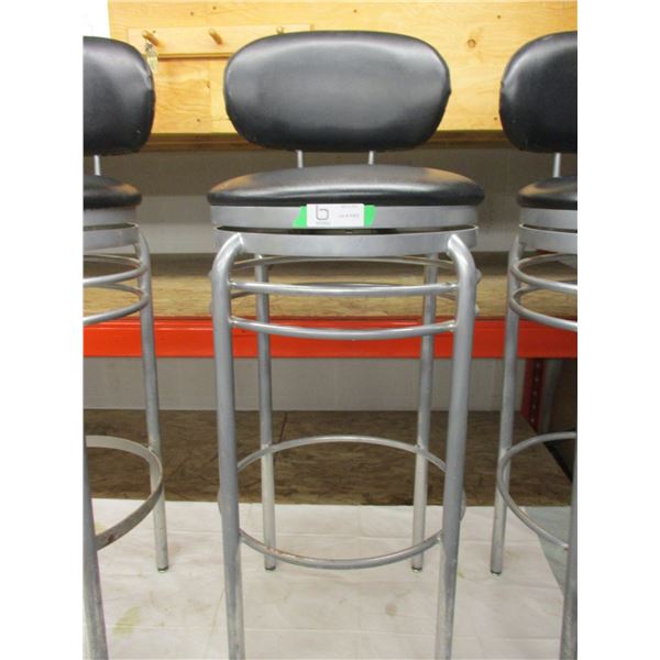 (3X THE MONEY) Three Swivel Top Metal Bar Stools: 41" High