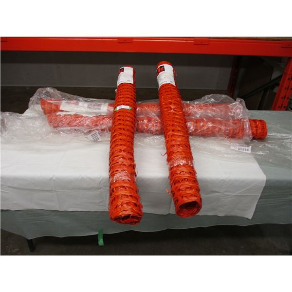 (4X THE MONEY) Four Refills of Orange Plastic Safety Fence: 4ft x 50ft