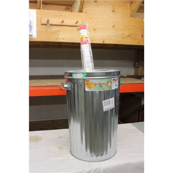 Metal Trash Can and Roll of Window Film: 180ft in length