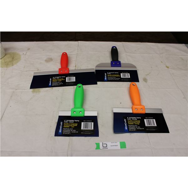 Four Drywall Taping Knives