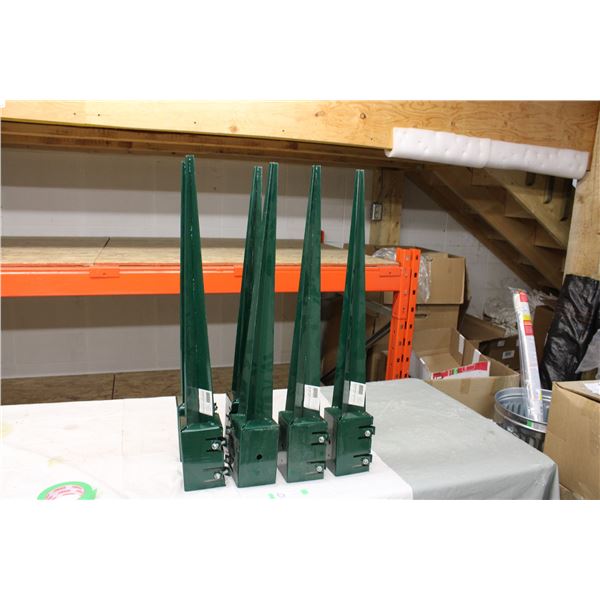 Six Metal Ground Spikes: 4" x 4" x 36"