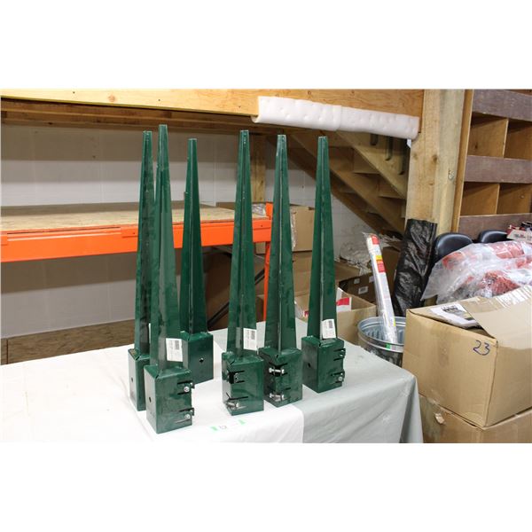 Six Metal Ground Spikes: 4" x 4" x 36"