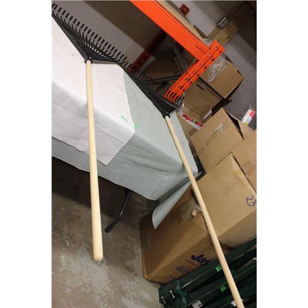 (2X THE MONEY) Pair of Plastic Head Garden Rakes