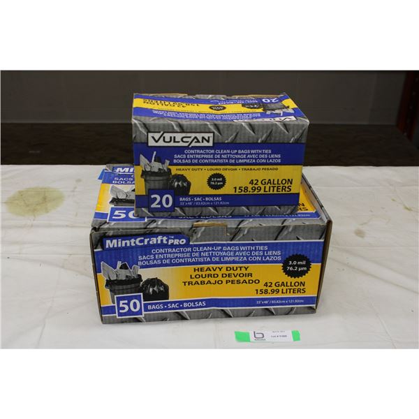 (2X THE MONEY) Two Boxes of Industrial Strength Contractor Bags