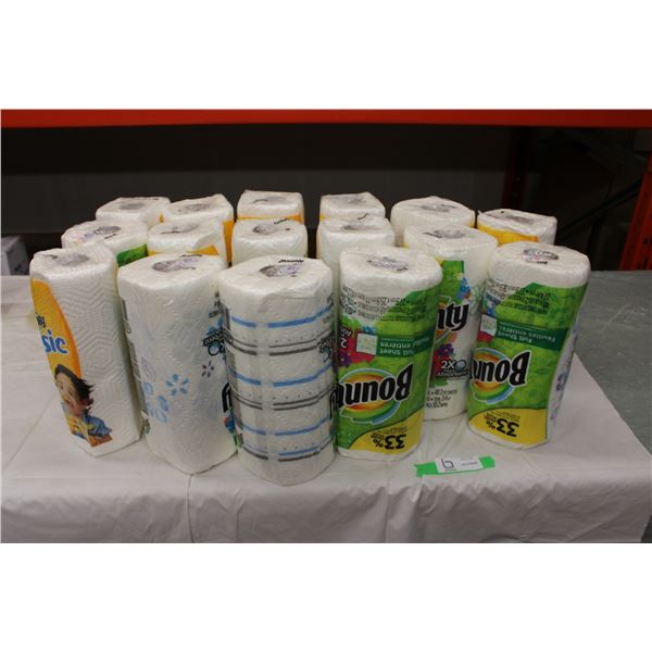 Sixteen Rolls of Paper Towel