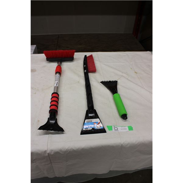 Three Piece Snow Brush and Scraper Attachment