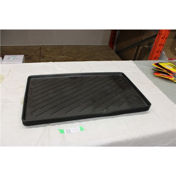 Six 14" x 24' Plastic Boot Trays