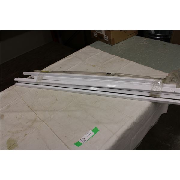 Bundle of 38" Aluminum Railing and Box of Shelf Hooks