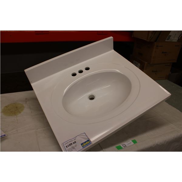 White Marble Sink 22" x 25"