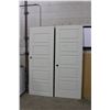 Image 1 : (2X THE MONEY) Pair of Off-White Wooden Doors: 30" x 80"