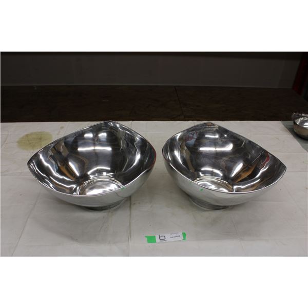 (2X THE MONEY) Two Large Metallic Salad Bowls