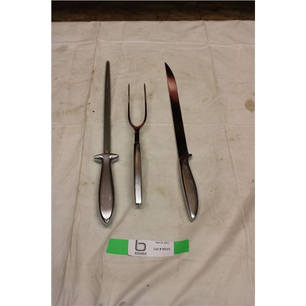 Stainless Steel Carving Set and Long Knife