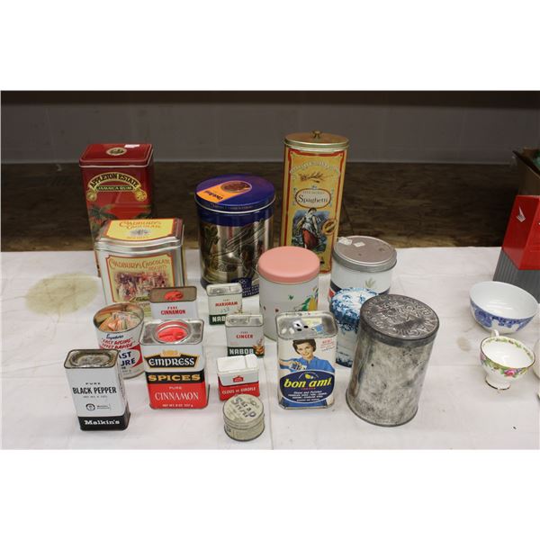 Spice Tins and other Assorted Tins